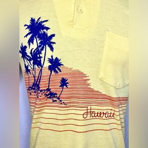 Vintage The Knits Tag Shirt Yellow Mens Size M Hawaii Polo Hard To Find Item